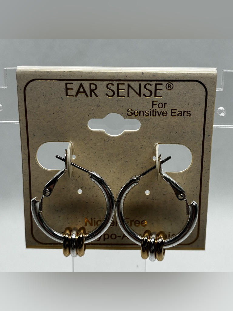 3for$20 Two-Tone Hoop Earrings For Sensitive Ears - Silver & Gold